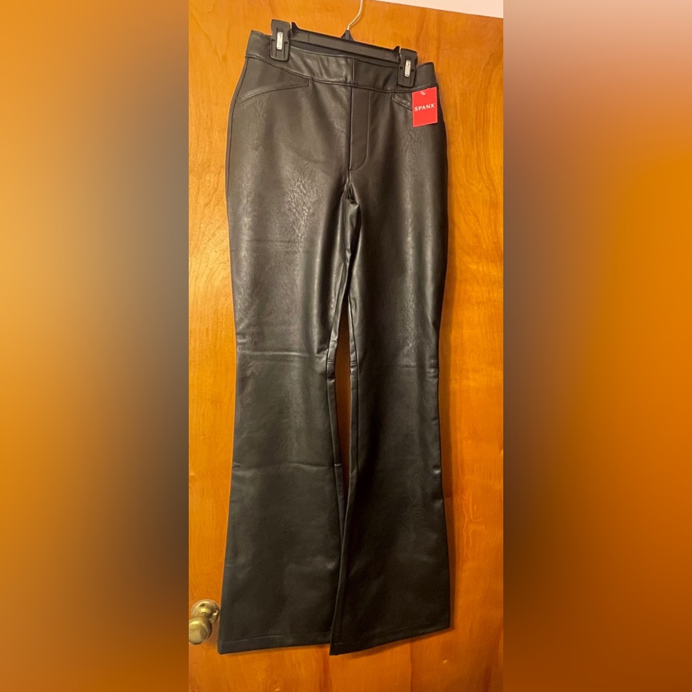 Spanx faux leather black pants, Small